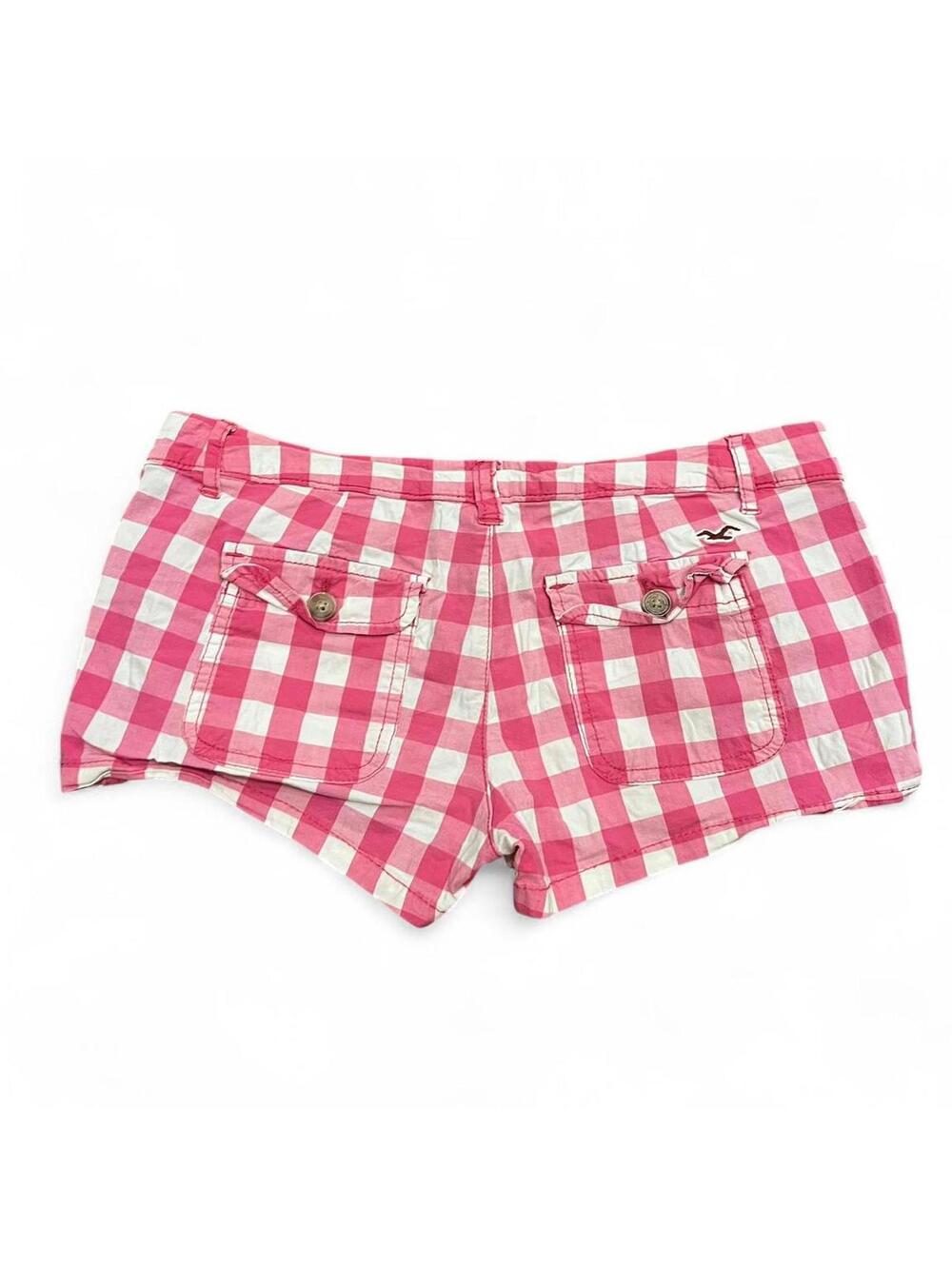 y2k Hollister mini shorts pink plaid
